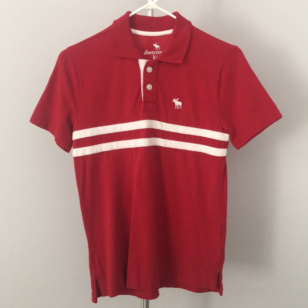 Abercrombie & Fitch Polo Style T Shirt L 13/14 Red - Picture 1 of 4